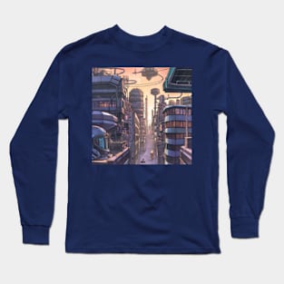 Futuristic vintage city Long Sleeve T-Shirt